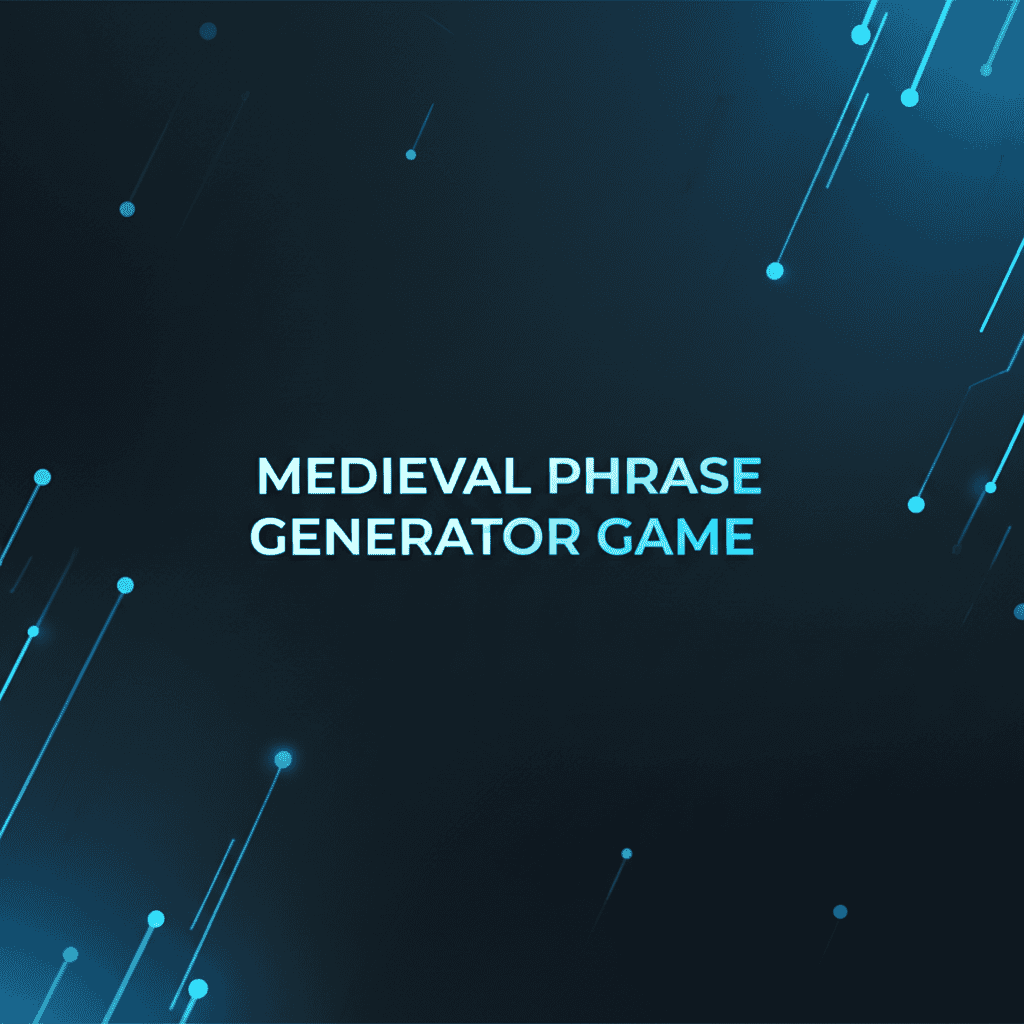 Medieval Phrase Generator Game interface showing medieval-style phrases